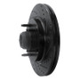 R1 97-99 Ford F-150 RWD Front Right Drilled & Slotted Black Brake Rotor