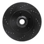 R1 97-99 Ford F-150 RWD Front Left Drilled & Slotted Black Brake Rotor