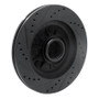 R1 97-99 Ford F-150 RWD Front Right Drilled & Slotted Black Brake Rotor