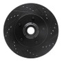 R1 97-99 Ford F-150 RWD Front Right Drilled & Slotted Black Brake Rotor