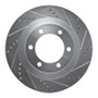 R1 03-09 Lexus GX470 Front Right Drilled & Slotted Silver Brake Rotor