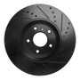 R1 05-14 Infiniti FX35 Front Left Drilled & Slotted Black Brake Rotor