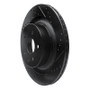 R1 08-25 Infiniti Q60 Rear Right Drilled & Slotted Black Brake Rotor
