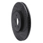 R1 08-25 Infiniti Q50 Front Right Drilled & Slotted Black Brake Rotor