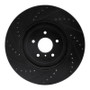 R1 08-25 Infiniti Q50 Front Right Drilled & Slotted Black Brake Rotor