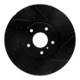 R1 07-15 Infiniti G35 Front Right Drilled & Slotted Black Brake Rotor