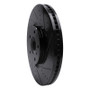 R1 07-15 Infiniti G35 Front Right Drilled & Slotted Black Brake Rotor