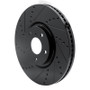 R1 07-15 Infiniti Q60 Front Left Drilled & Slotted Black Brake Rotor