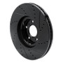 R1 07-15 Infiniti Q60 Front Left Drilled & Slotted Black Brake Rotor