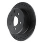 R1 90-96 Infiniti Q45 Rear Right Drilled & Slotted Black Brake Rotor