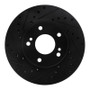 R1 90-97 Infiniti J30 Front Left Drilled & Slotted Black Brake Rotor
