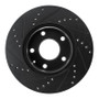 R1 19-25 Mazda 3 Front Right Drilled & Slotted Black Brake Rotor