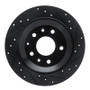 R1 13-25 Mazda CX-30 Rear Right Drilled & Slotted Black Brake Rotor