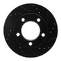 R1 76-93 Ford F-150 4WD Front Right Drilled & Slotted Black Brake Rotor