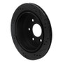 R1 05-25 Nissan Frontier Rear Left Drilled & Slotted Black Brake Rotor