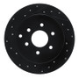 R1 05-12 Nissan Pathfinder Rear Left Drilled & Slotted Black Brake Rotor