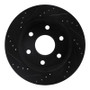 R1 04-05 Infiniti QX56 Front Right Drilled & Slotted Black Brake Rotor