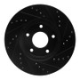 R1 02-17 Infiniti M45 Front Left Drilled & Slotted Black Brake Rotor