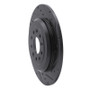 R1 05-19 Ford Freestyle Rear Right Drilled & Slotted Black Brake Rotor