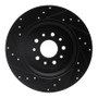 R1 05-19 Ford Freestyle Rear Right Drilled & Slotted Black Brake Rotor