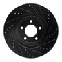 R1 07-15 Ford Edge Front Left Drilled & Slotted Black Brake Rotor