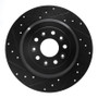 R1 05-19 Ford Five Hundred Rear Left Drilled & Slotted Black Brake Rotor