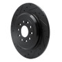 R1 05-19 Ford Five Hundred Rear Left Drilled & Slotted Black Brake Rotor