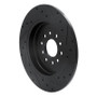 R1 05-19 Ford Five Hundred Rear Left Drilled & Slotted Black Brake Rotor