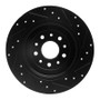 R1 05-19 Ford Five Hundred Rear Left Drilled & Slotted Black Brake Rotor