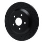 R1 04-07 Ford Freestar Rear Left Drilled & Slotted Black Brake Rotor