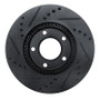 R1 96-98 Mazda MPV Front Right Drilled & Slotted Black Brake Rotor