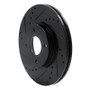 R1 14-23 Ford Fiesta (USA/Canada) Front Left Drilled & Slotted Black Brake Rotor