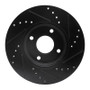 R1 14-23 Ford Fiesta (USA/Canada) Front Left Drilled & Slotted Black Brake Rotor