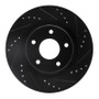 R1 07-13 Nissan Altima Front Right Drilled & Slotted Black Brake Rotor