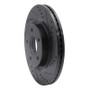 R1 07-13 Nissan Altima Front Right Drilled & Slotted Black Brake Rotor
