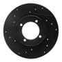 R1 82-84 Mazda B2000 Front Left Drilled & Slotted Black Brake Rotor