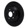 R1 13-20 Ford Fusion Rear Right Drilled & Slotted Black Brake Rotor