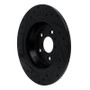 R1 13-20 Ford Fusion Rear Right Drilled & Slotted Black Brake Rotor