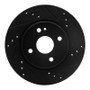 R1 11-15 Mazda 2 (Mexico) Front Right Drilled & Slotted Black Brake Rotor
