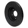 R1 12-18 Ford C-MAX Front Left Drilled & Slotted Black Brake Rotor