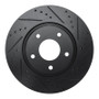 R1 02-06 Infiniti I35 Front Right Drilled & Slotted Black Brake Rotor