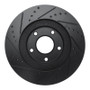 R1 02-06 Infiniti I35 Front Right Drilled & Slotted Black Brake Rotor