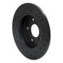 R1 12-18 Ford Focus Rear Left Drilled & Slotted Black Brake Rotor