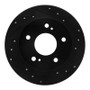 R1 94-98 Nissan 240SX Rear Right Drilled & Slotted Black Brake Rotor