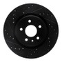 R1 09-10 Ford Taurus SHO Front Left Drilled & Slotted Black Brake Rotor