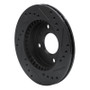 R1 95-00 Nissan 200SX Front Left Drilled & Slotted Black Brake Rotor