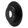 R1 89-91 Mazda RX-7 Rear Left Drilled & Slotted Black Brake Rotor