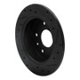 R1 89-91 Mazda RX-7 Rear Left Drilled & Slotted Black Brake Rotor