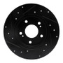 R1 94-04 Infiniti I30 Rear Right Drilled & Slotted Black Brake Rotor