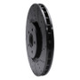 R1 07-14 Ford Mustang Front Right Drilled & Slotted Black Brake Rotor